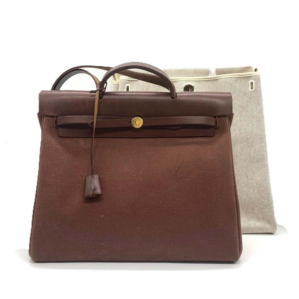 Hermes Herbag Toile And Leather Mm #255772H14B
